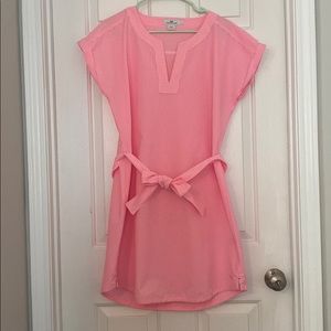 Belted pink striped shift